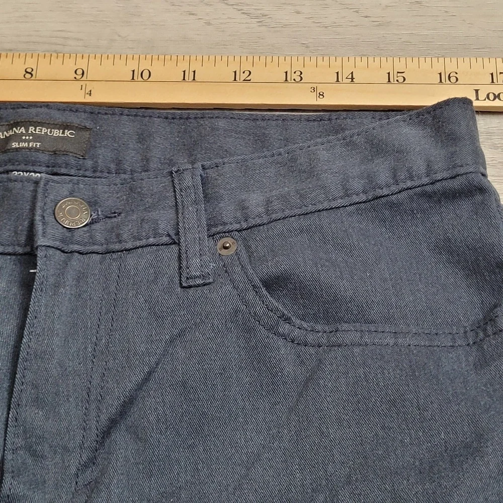 Banana Republic Pants Mens 32x30 Navy Heather Slim Fit Marled Soft Stretch Twill